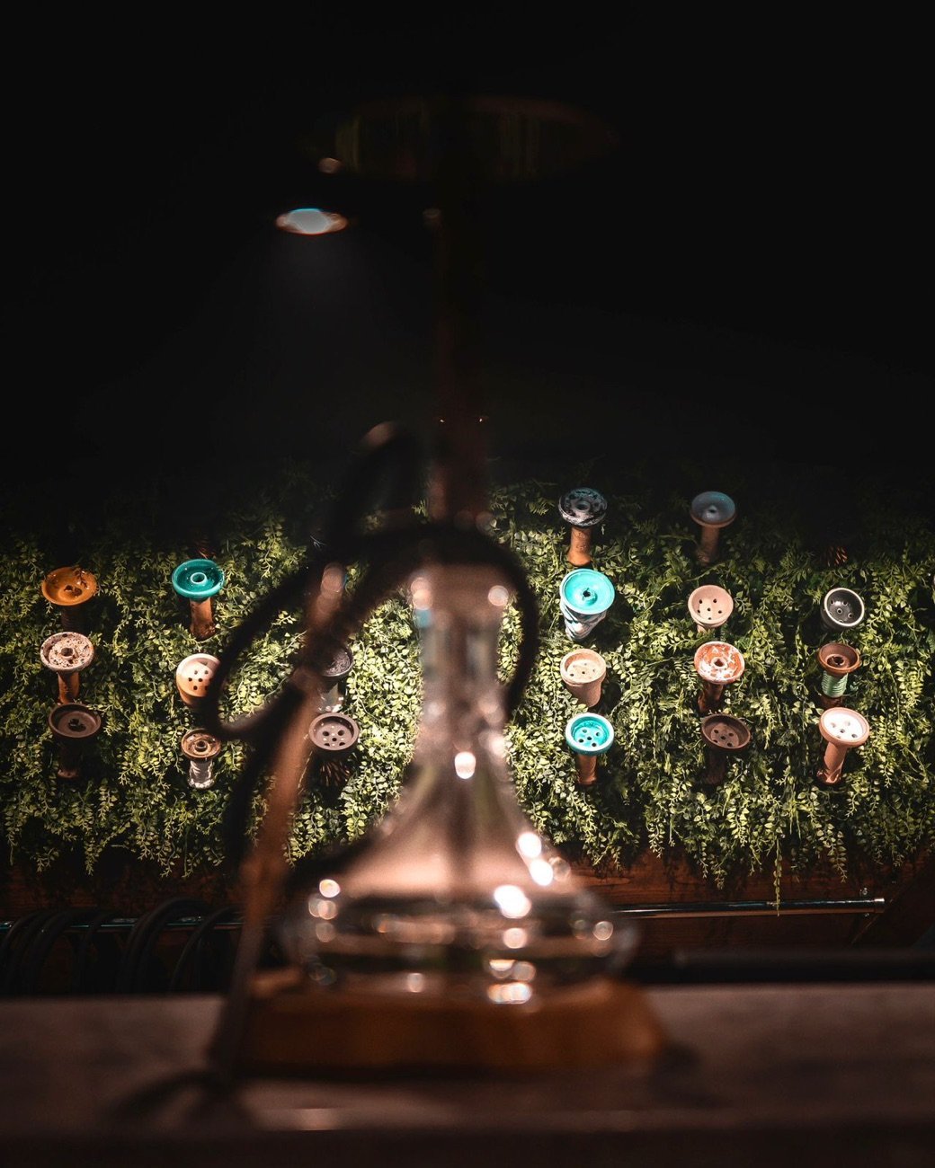 Wall of hand-picked hookah bowls