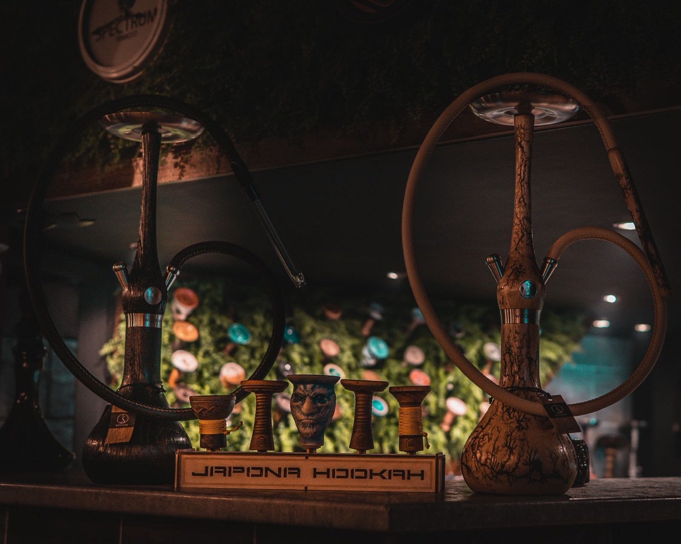 Two Wookah hookahs on the Japona display